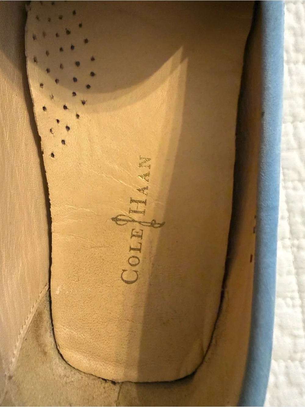 Cole Haan Women’s Sky Blue Leather Penny Loafers Driving Moccasins 8.5